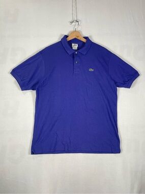 Lacoste Classic Short Sleeve Cotton Purple Polo Shirt Peru Sz XL 6